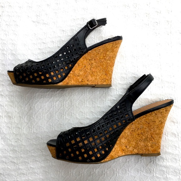 Audrey Brooke Shoes - AUDREY BROOKE SLINGBACK VENUS WEDGE SANDALS